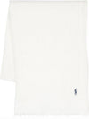 Pony Embroidery Fringed Scarf Cream - POLO RALPH LAUREN - BALAAN 2