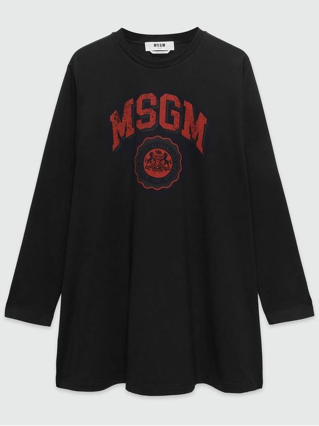 Logo Print Long Sleeve T-Shirt Black - MSGM - BALAAN 2