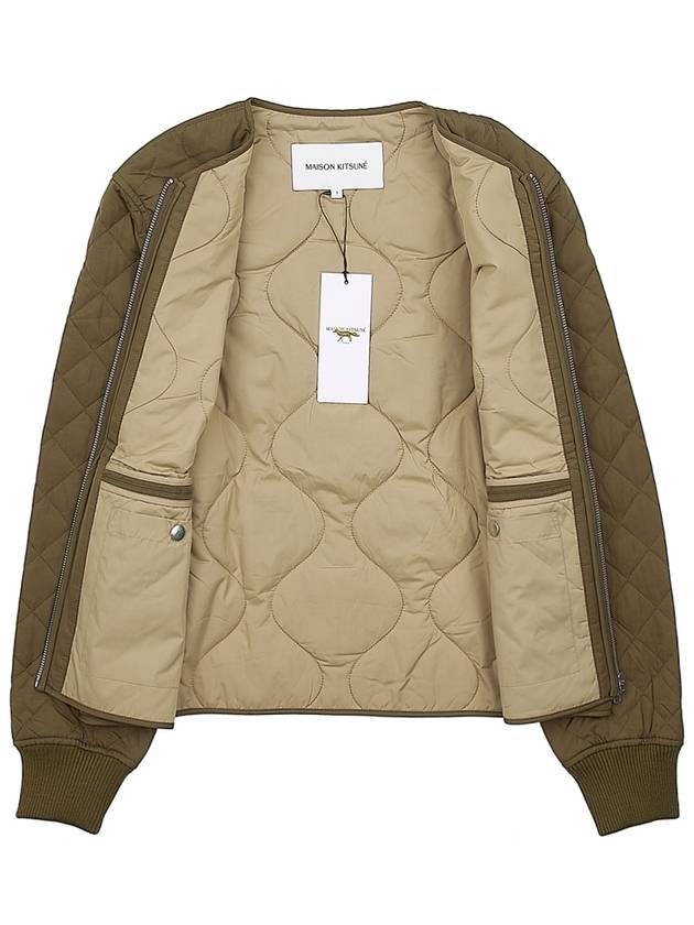 Maison Kitsune Fox Head Patch Quilted Jacket LW02110WQ4016 KHAKI - MAISON KITSUNE - BALAAN 9