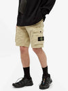 Men's Waffen Bermuda Cargo Short Pants Beige - STONE ISLAND - BALAAN.