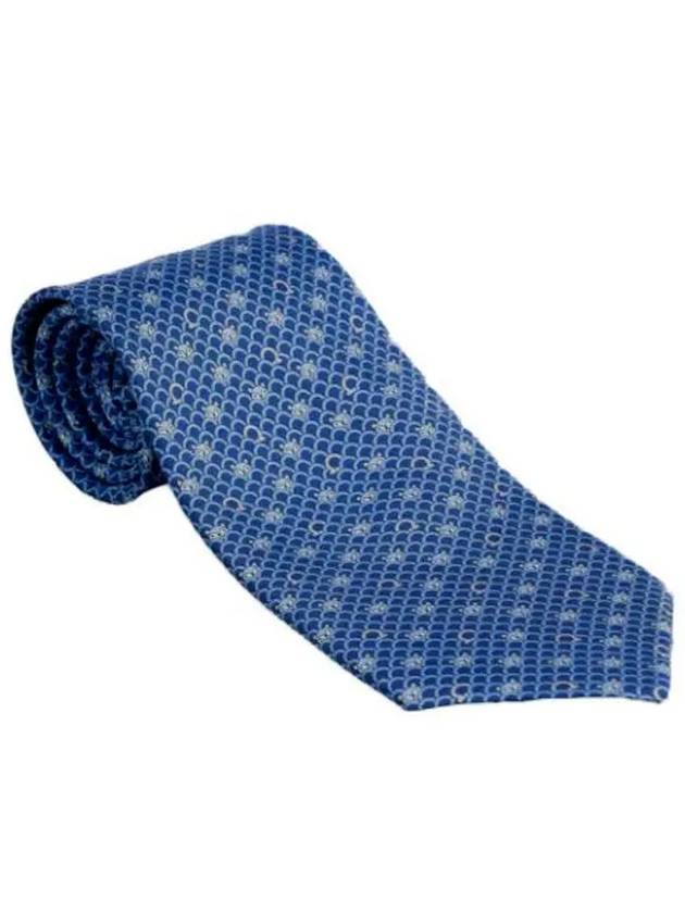 Men's Fox Print Silk Tie Blue - SALVATORE FERRAGAMO - BALAAN 4