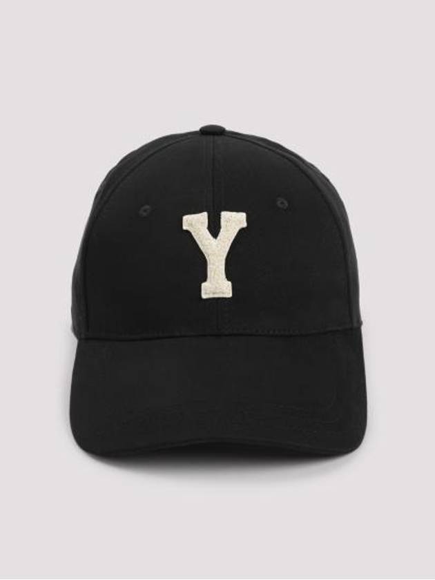 Y Varsity Gabardine Ball Cap Black - SAINT LAURENT - BALAAN 1