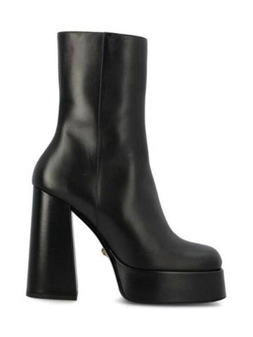 AEVITAS Single Platform Leather Boot Heel Black - VERSACE - BALAAN 1