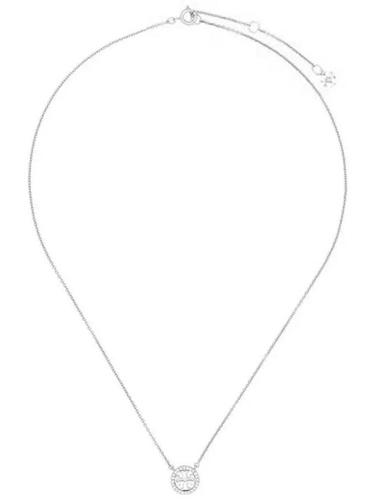 Miller Pave Logo Delicate Necklace Silver - TORY BURCH - BALAAN 2