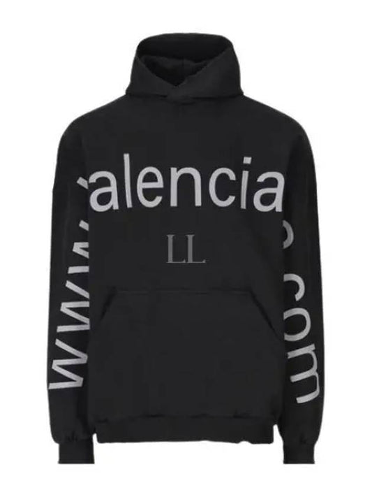 Logo Print Cotton Hoodie Black - BALENCIAGA - BALAAN 2