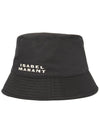 Haley Embroidered Logo Bucket Hat Black - ISABEL MARANT - BALAAN 4