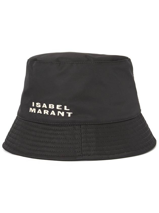 Haley Embroidered Logo Bucket Hat Black - ISABEL MARANT - BALAAN 4