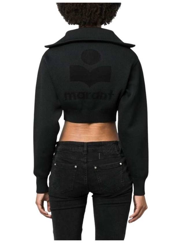 Women's High Neck Crop Cardigan Black - ISABEL MARANT - BALAAN 3