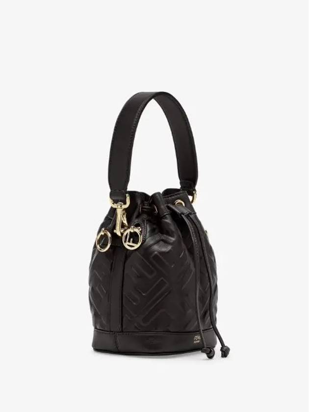 Mon Tresor FF Motif Leather Mini Bag Black - FENDI - BALAAN 3