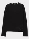 Crew Neck Cotton Long Sleeve T-Shirt Black - JIL SANDER - BALAAN 3