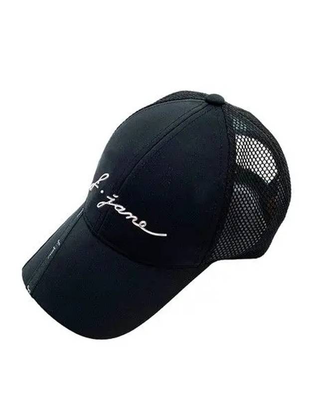 Golf Wear Ribbon Line Mesh Ball Cap Black - J JANE - BALAAN 2