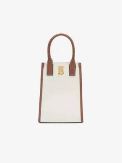 Frances Canvas Leather Mini Tote Bag Ecru Tan - BURBERRY - BALAAN 2