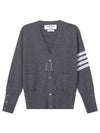 Men's Diagonal Classic Cashmere Cardigan Mid Grey - THOM BROWNE - BALAAN 2