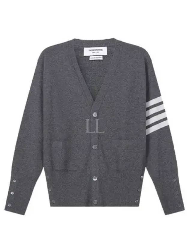 Men's Diagonal Classic Cashmere Cardigan Mid Grey - THOM BROWNE - BALAAN 2