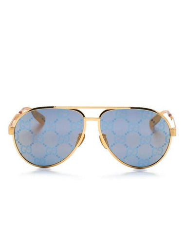 GG Pilot Frame Sunglasses Gold - GUCCI - BALAAN 1