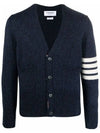 Men's Stitch Classic Shetland V-Neck Wool Cardigan Navy - THOM BROWNE - BALAAN 2