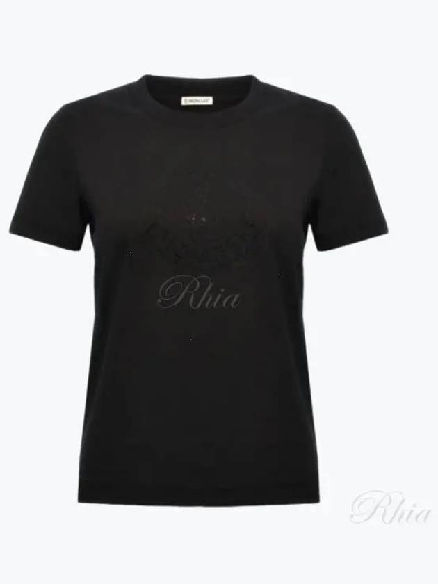 Crystal Logo Short Sleeve T-Shirt Black - MONCLER - BALAAN 2