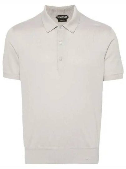 Men's Fine Knit Polo Shirt Grey - TOM FORD - BALAAN 2