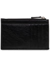 Logo Print Neck Strap Leather Card Wallet Black - BALENCIAGA - BALAAN 3