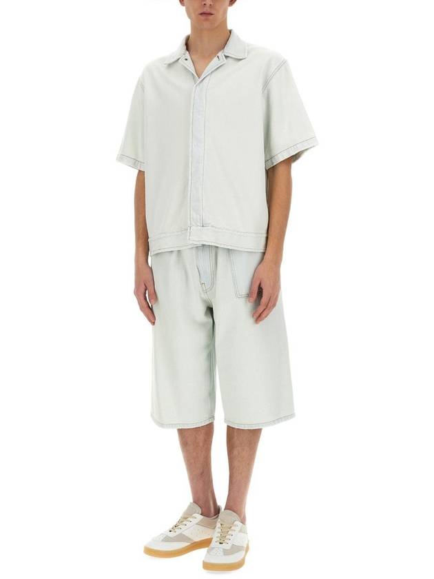 Men's Cutout Oversized Shorts Light Blue - MAISON MARGIELA - BALAAN 3