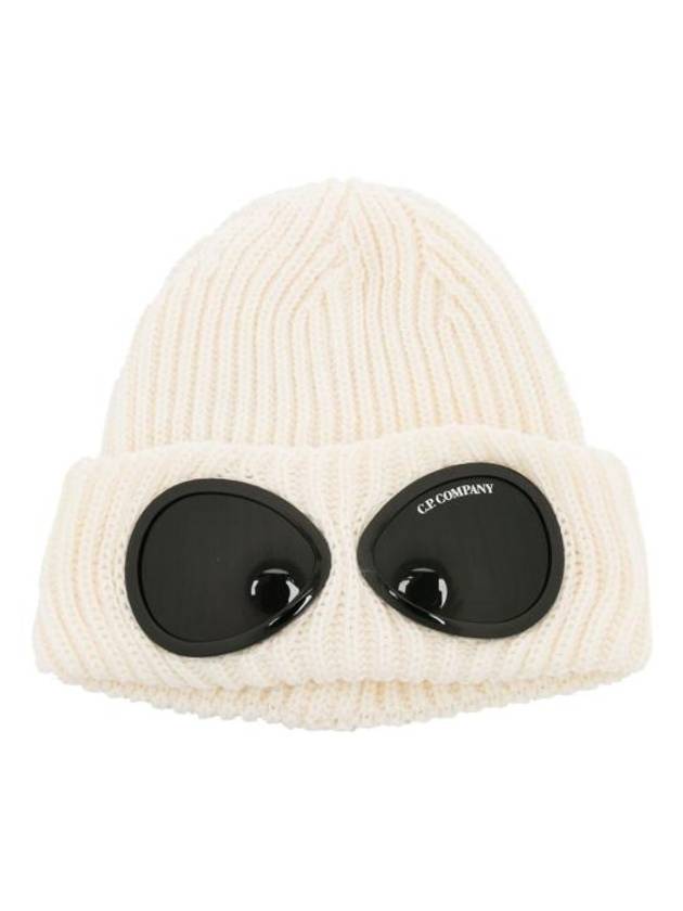 Signature Goggles Wool Beanie White - CP COMPANY - BALAAN 2