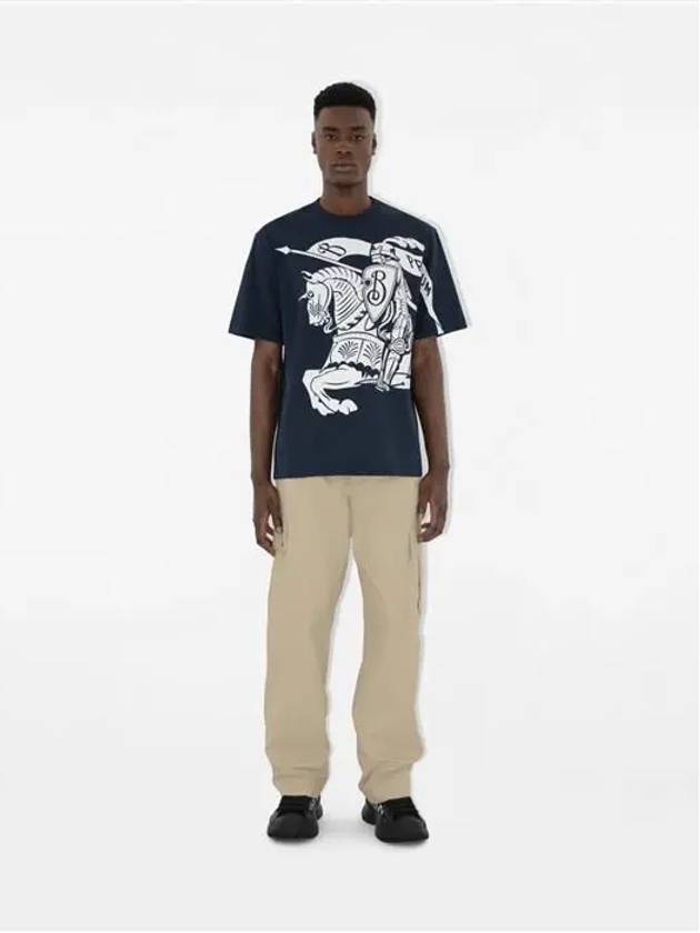 EKD Print Cotton Short Sleeve T-Shirt Navy - BURBERRY - BALAAN 3