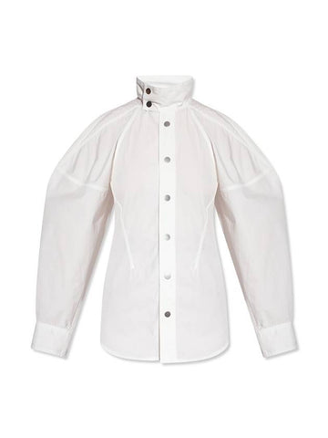 High Neck Puff Overfit Shirt - BOTTEGA VENETA - BALAAN 1