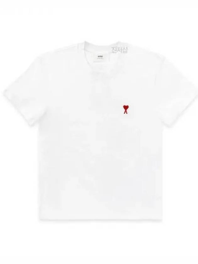 Small heart logo short sleeve t shirt white BFUTS 15446527 270610 1102226 - AMI - BALAAN 1