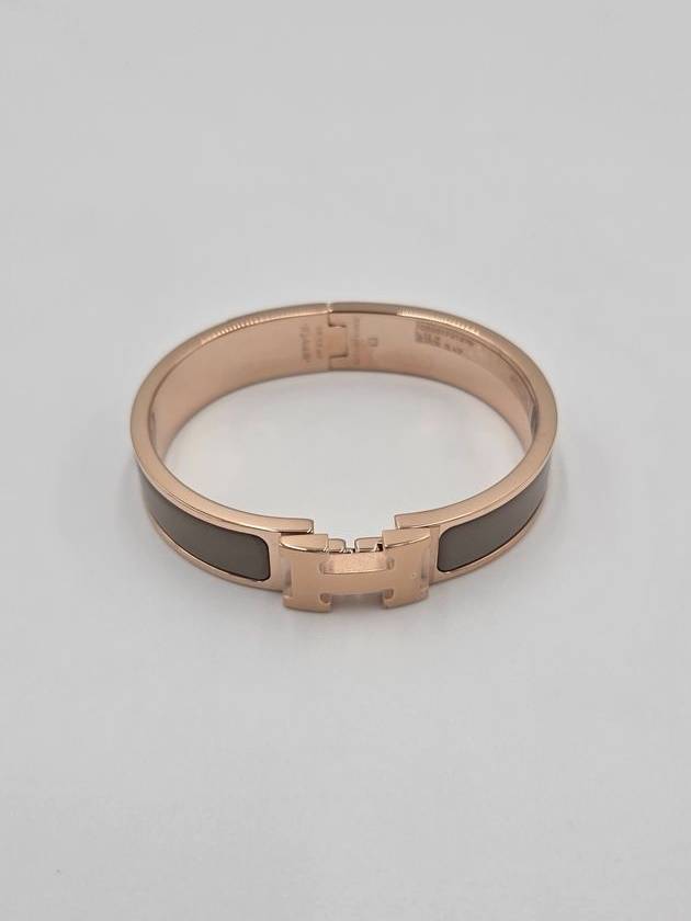 Clic H Bracelet Rose Gold & Marron Glace - HERMES - BALAAN 10