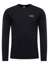 EA7 Gold Logo Sweatshirt Sweatshirt Black - EMPORIO ARMANI - BALAAN.