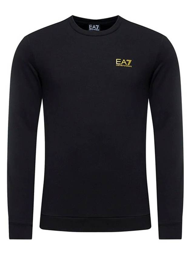 EA7 Gold Logo Sweatshirt Sweatshirt Black - EMPORIO ARMANI - BALAAN.