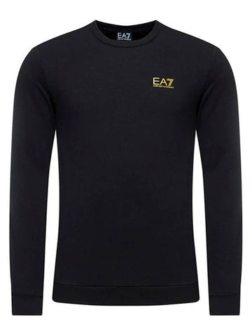 EA7 Gold Logo Sweatshirt Sweatshirt Black - EMPORIO ARMANI - BALAAN.