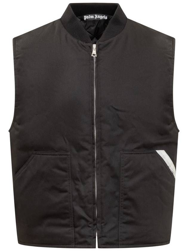 Sartorial Tape Zip-Up Gilet PMEA250E23FAB0011003 - PALM ANGELS - BALAAN 2