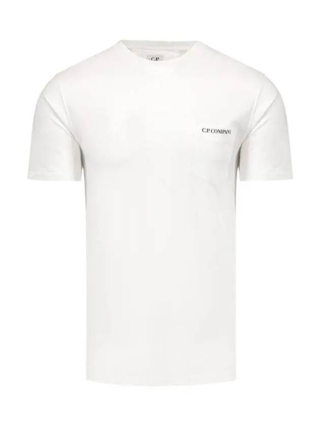 Logo Pocket Short Sleeve T-Shirt White - CP COMPANY - BALAAN 3