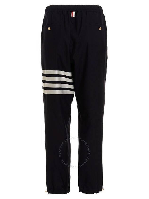 Plain Weave 4-Bar Elastic Waist Track Pants Black - THOM BROWNE - BALAAN 3