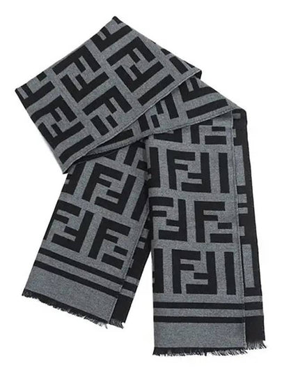 FF Motif Wool Scarf Black - FENDI - BALAAN 2