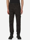 Logo Patch Cargo Cotton Straight Pants Black - STONE ISLAND - BALAAN 3