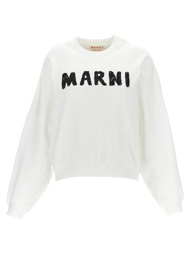 Crayon Logo Print Sweatshirt White - MARNI - BALAAN 2