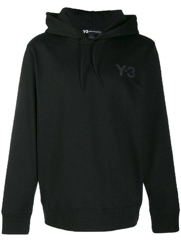 Y-3 Logo Cotton Hoodie Black - YOHJI YAMAMOTO - BALAAN 1