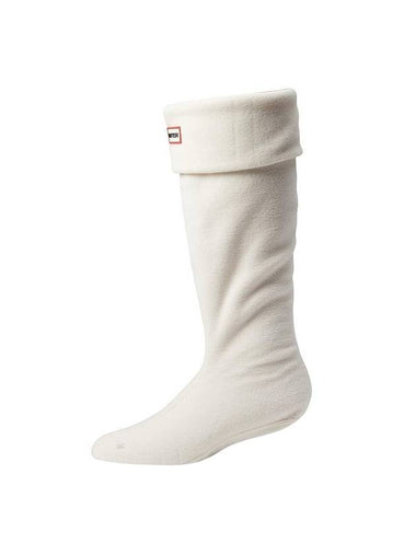 Recycled Fleece Cuff Tall Boot Socks White - HUNTER - BALAAN 1