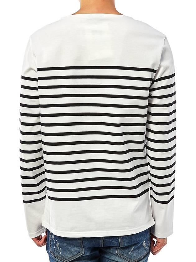 Naval Authentic Striped Long Sleeve T-Shirt White - SAINT JAMES - BALAAN 5