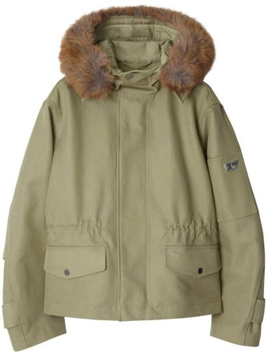 faux fur trim cotton parka coat 8095254 - BURBERRY - BALAAN 1