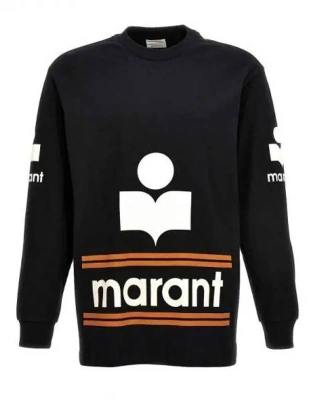 Logo Print Cotton Long Sleeve T Shirt Black - ISABEL MARANT - BALAAN 2