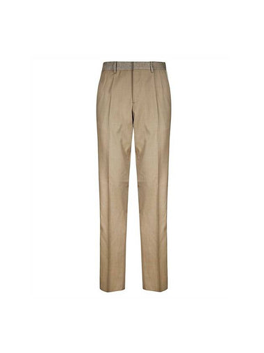 Men's Wool Cashmere Linen Fit Straight Pants Beige - BURBERRY - BALAAN 1