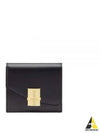 Fiamma Compact Leather Half Wallet Black - SALVATORE FERRAGAMO - BALAAN 2