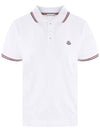 stripe trimming logo short sleeve PK shirt white - MONCLER - BALAAN.