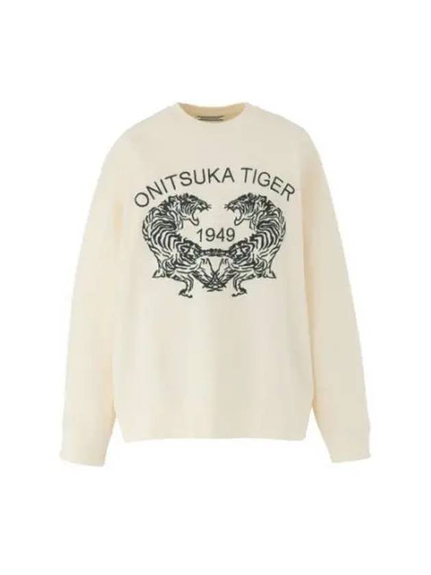 Tiger Logo Sweatshirt Off White - ONITSUKA TIGER - BALAAN 1