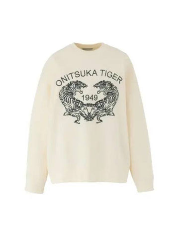 Tiger Logo Sweatshirt Off White - ONITSUKA TIGER - BALAAN 1