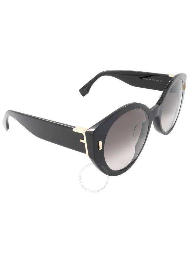 Fendi Gradient Smoke Round Ladies Sunglasses FE40037U 01B 55 - FENDI - BALAAN 3