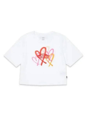 The Museum Visitor Big Heart Crop Short Sleeve T Shirt White - VANS - BALAAN 1